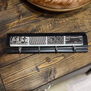 Decorative Black and Silver Wall Hook Rack